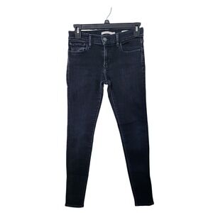 Levi's 710 Super Skinny Jeans Womens 27 Black Italian Selvedge Denim Mid Rise